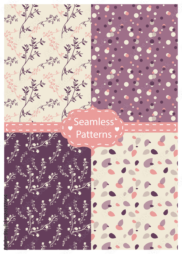 Purple Seamless pattern set