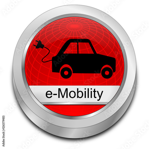 e-Mobility Button - 3D illustration