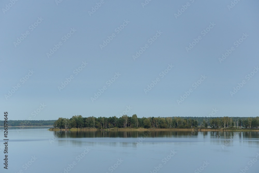 Fototapeta premium big lake with the islands