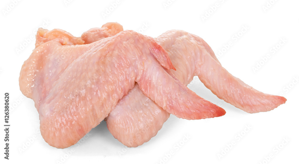 Raw chicken wings isolated on white. Raw chicken wings isolated on white.