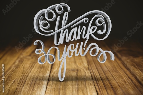 Composite image of three dimensional of thank you text