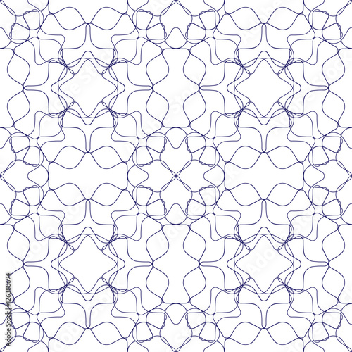 Seamless abstract background pattern withblue lace ornament on white (transparent) background. Vector illustration eps