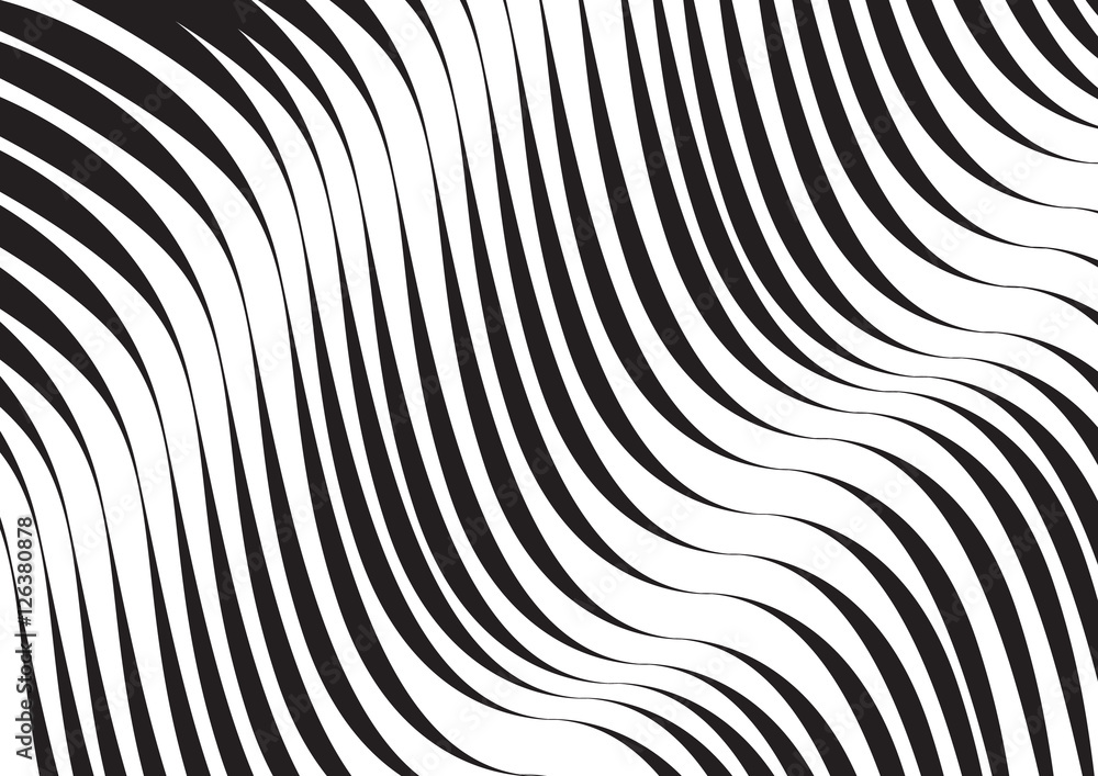 Black and white stripped and wave | creative decorative design | abstract art illustration Black and white stripped and wave | creative decorative design | abstract art illustration