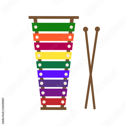 Xylophone toy vector illustration.