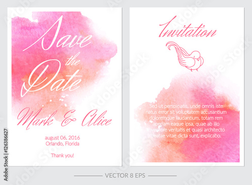 Set of vector Save the Date invitations