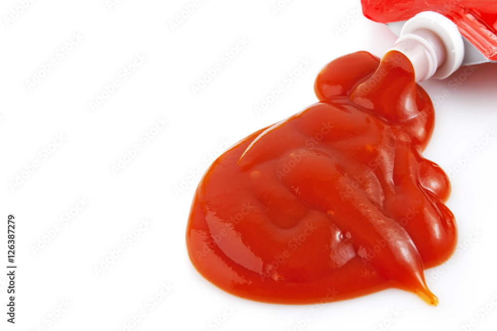 Ketchup or tomato sauce isolated on white background Ketchup or tomato sauce isolated on white background