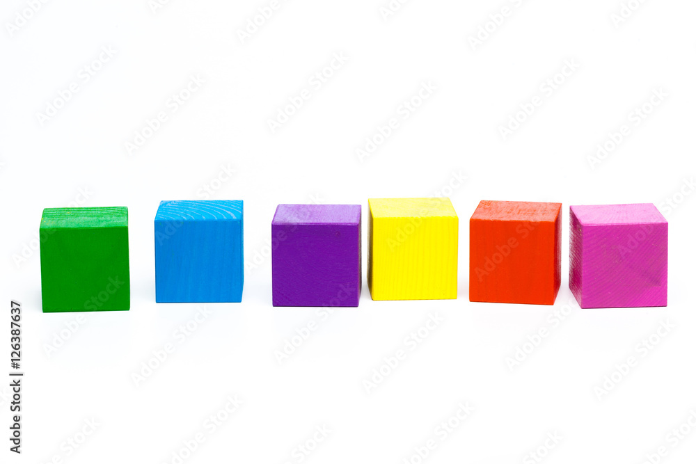 colored children cubes on white isolated background colored children cubes on white isolated background