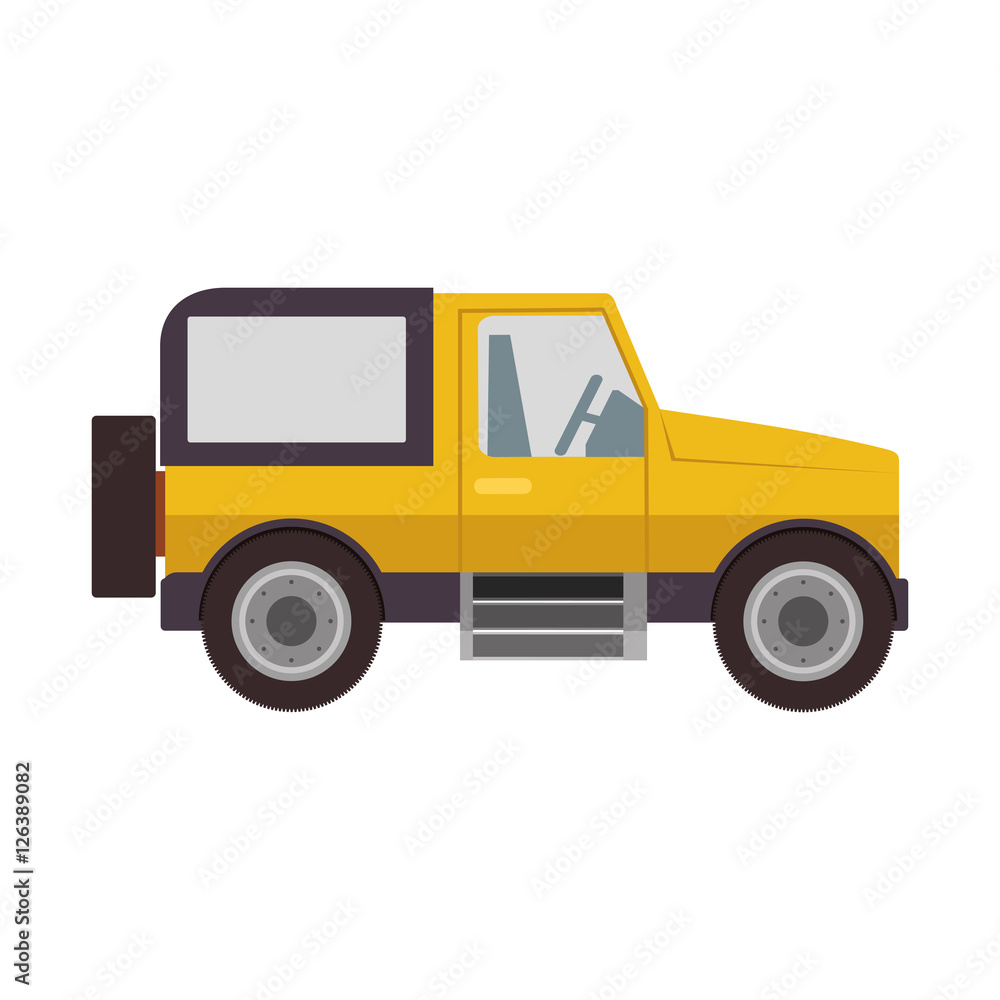 silhouette with sport jeep yellow vector illustration silhouette with sport jeep yellow vector illustration