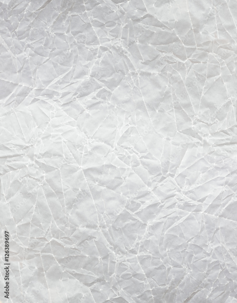 White crumpled paper, for backgrounds or textures White crumpled paper, for backgrounds or textures