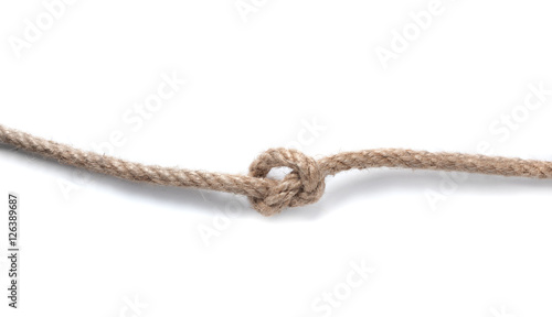 Rope with knot isolated over white background