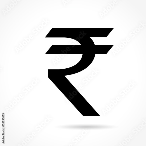 rupee icon on white background