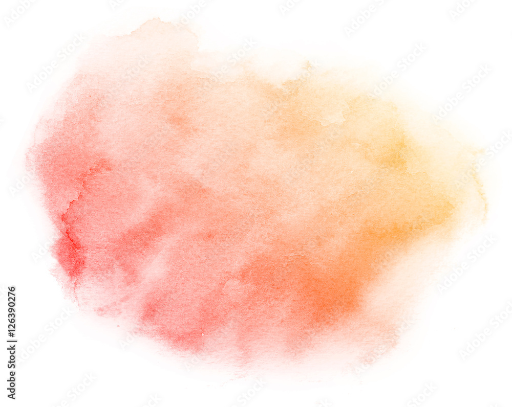 Obraz premium Abstract red watercolor on white background.This is watercolor splash.It is drawn by hand.