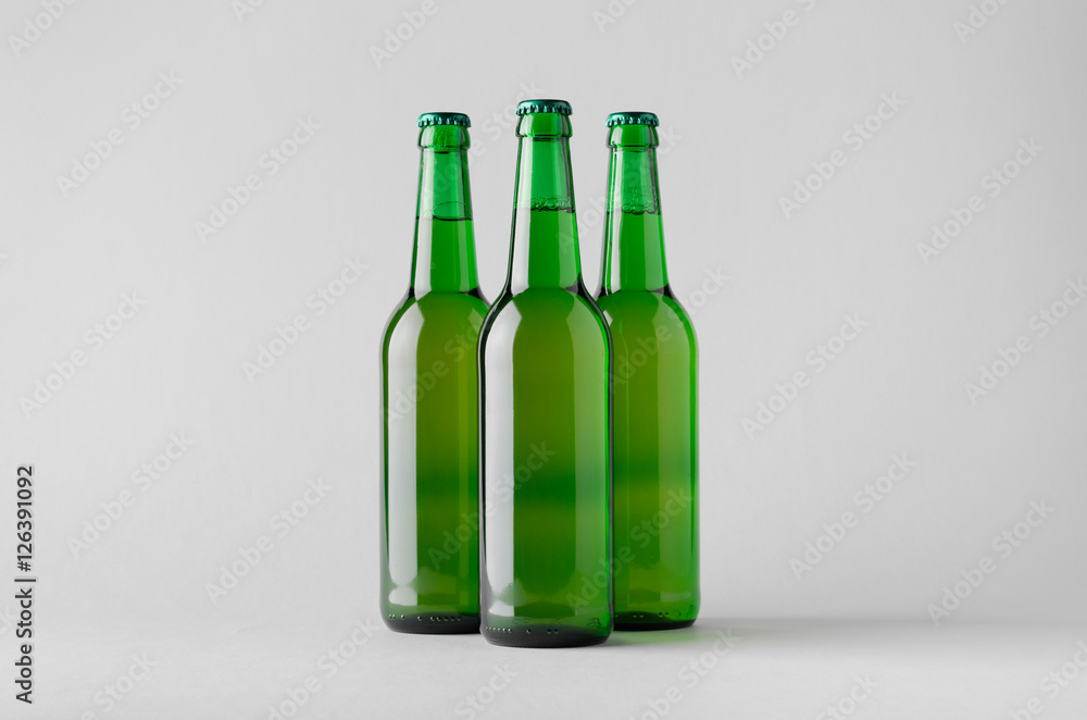 Beer Bottle Mock-Up - Three Bottles Beer Bottle Mock-Up - Three Bottles