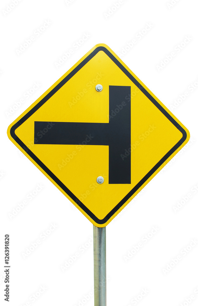 Traffic Intersection sign isolated on white background Traffic Intersection sign isolated on white background