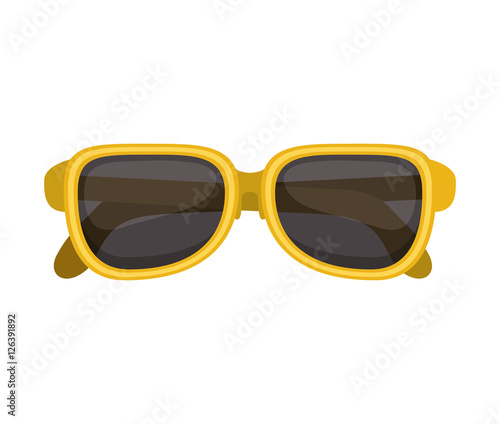 silhouette sunglasses with yellow frame vector illustration