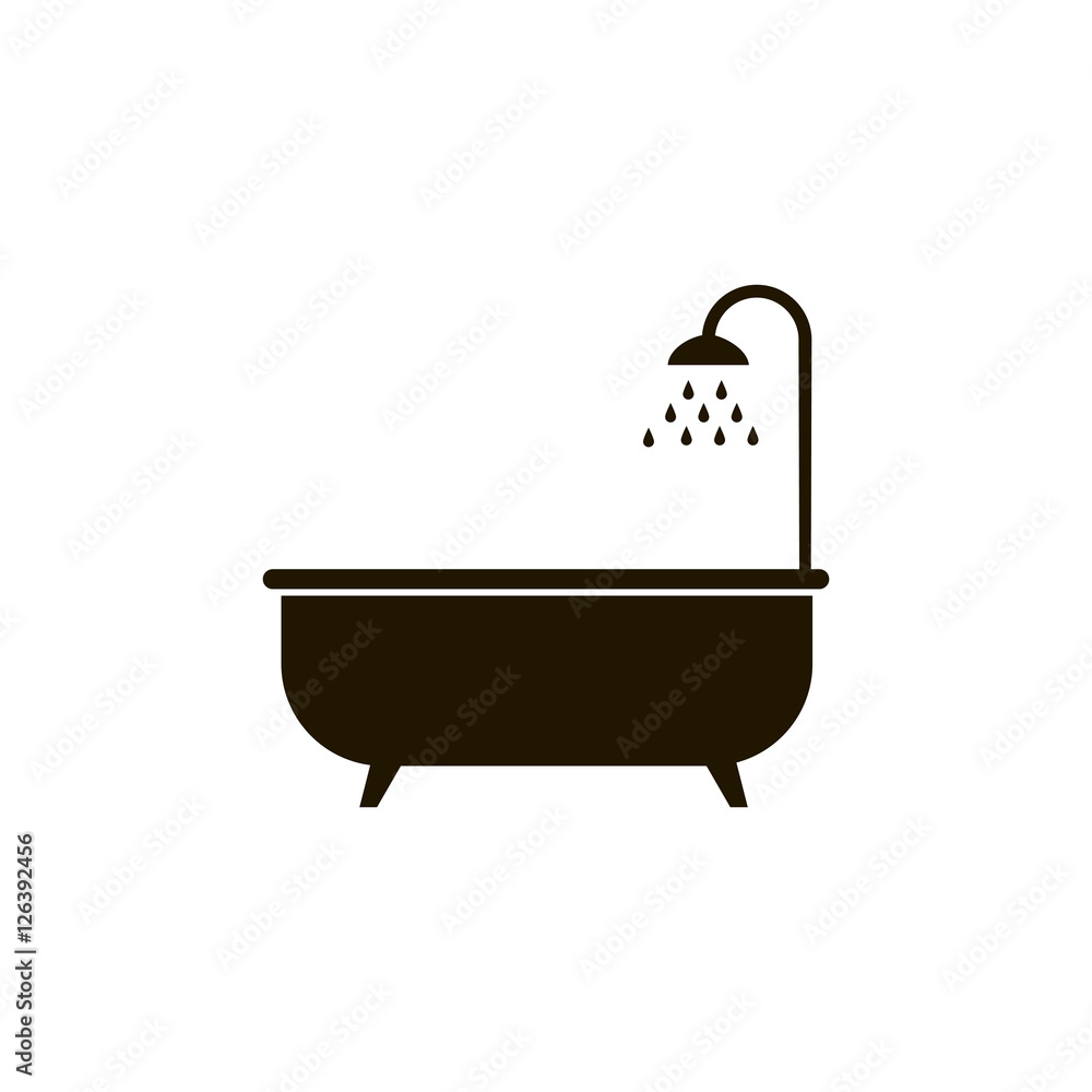 Bath and shower icon vector Bath and shower icon vector