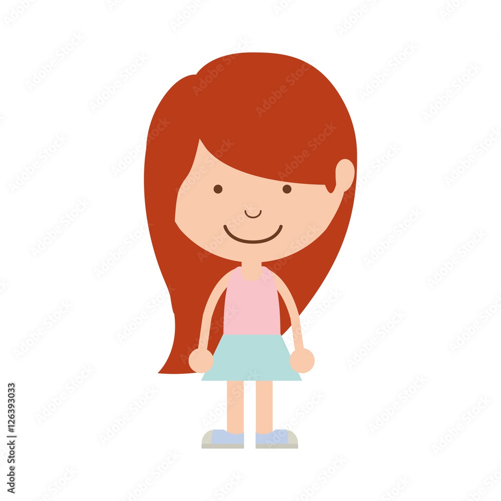 silhouette girl redhead with skirt vector illustration silhouette girl redhead with skirt vector illustration