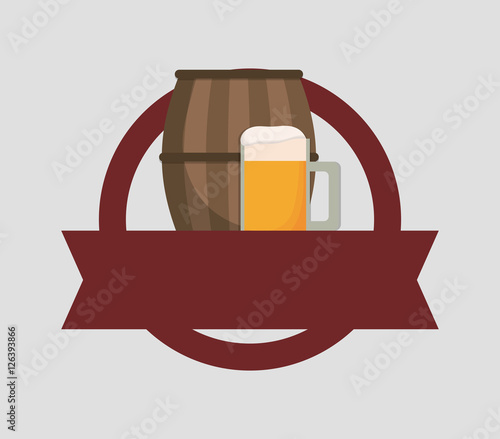 Beer cup barrel icon vector illustration graphic design