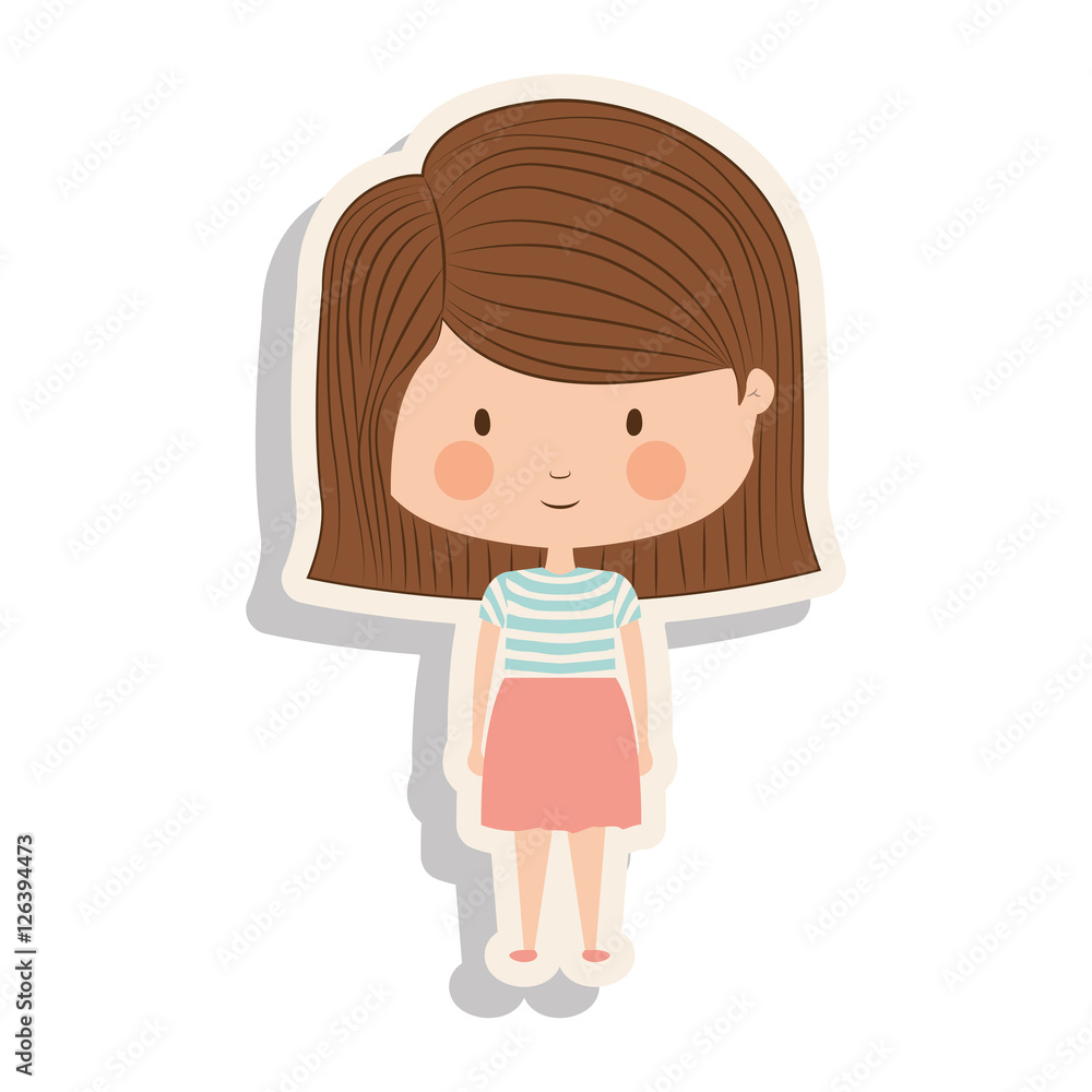 silhouette girl with brown striped hair and shadow vector illustration silhouette girl with brown striped hair and shadow vector illustration