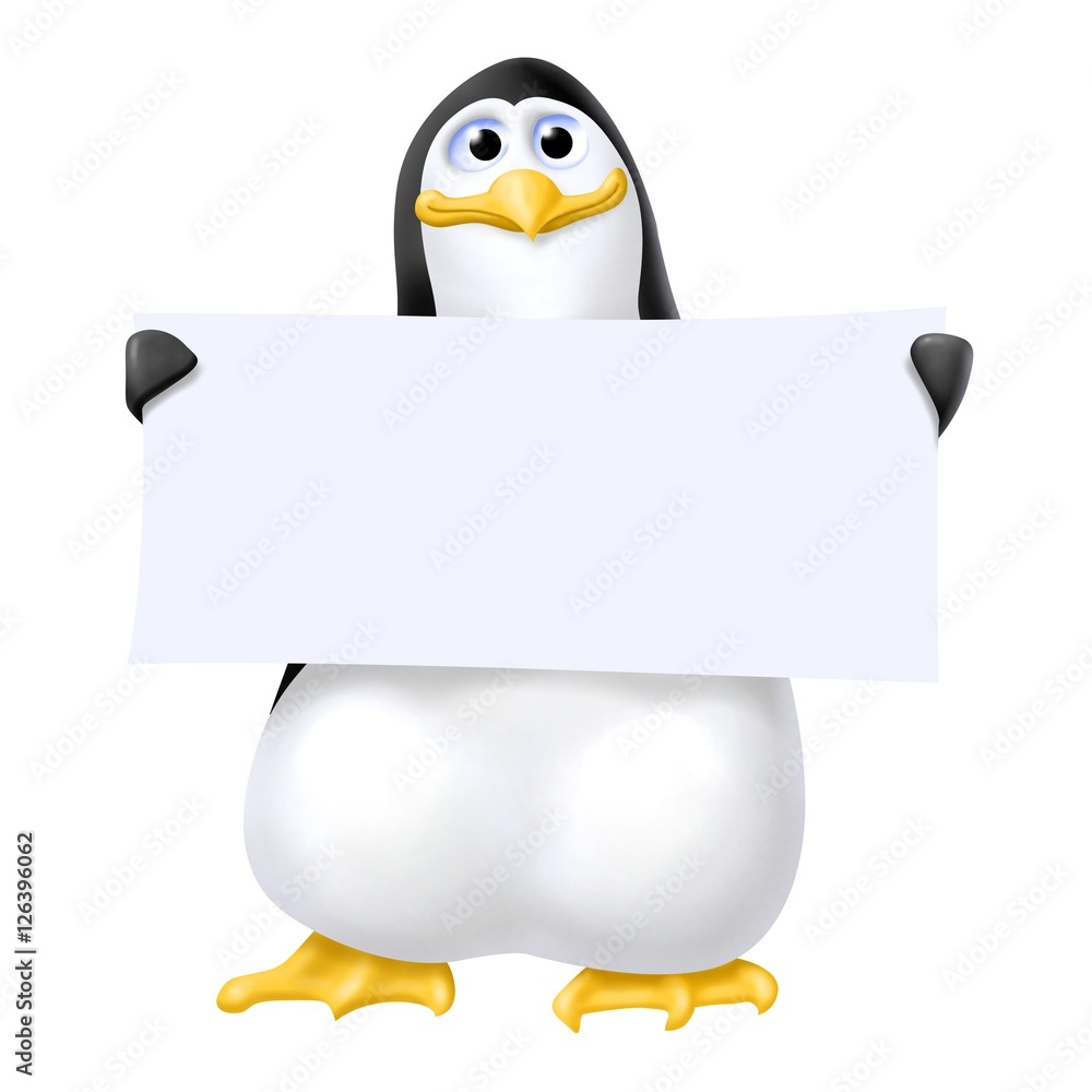 Fototapeta premium pinguino cartello