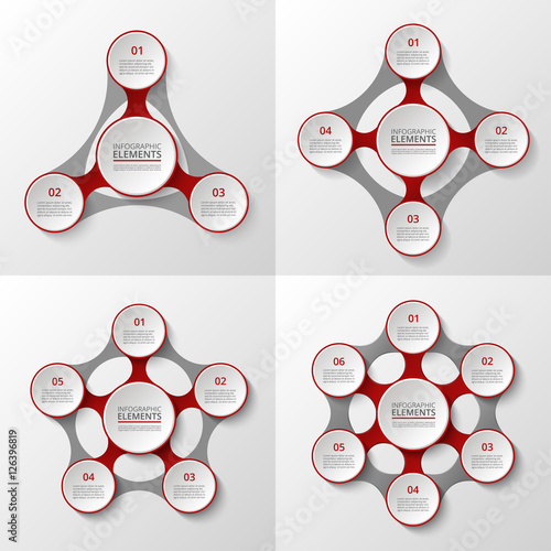 Vector circle infographic set.