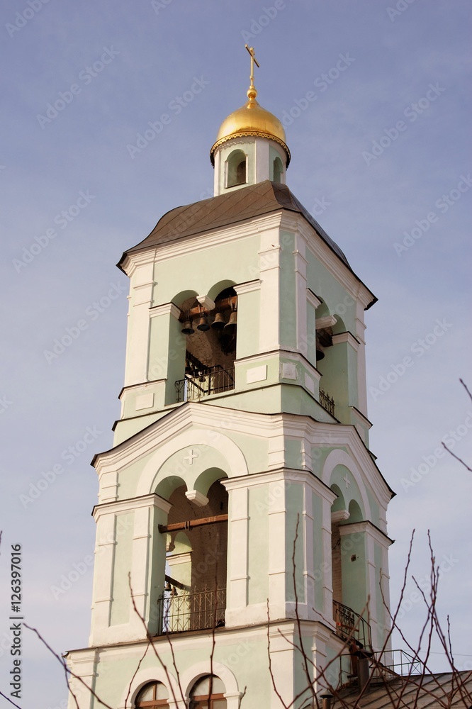 Architecture of Tsaritsyno park in Moscow. Color photo.