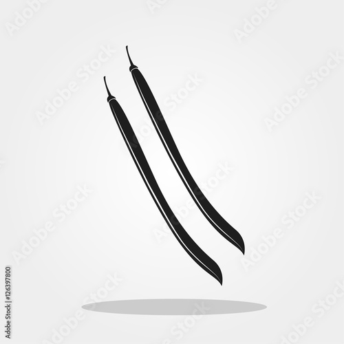 Long bean icon in trendy flat style isolated on color background. Vegetables symbol for your design, logo, UI. Vector illustration, EPS10.