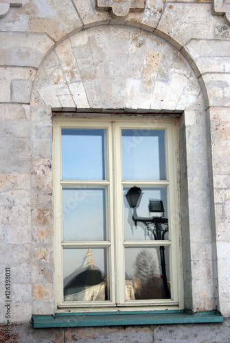 Architecture of Tsaritsyno park in Moscow. Color photo.