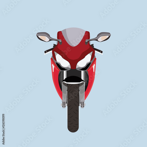 Motorcycle front view vector illustration design