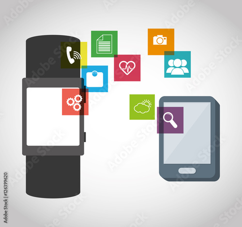 Wearable mobile technology icon vector illustration graphic design