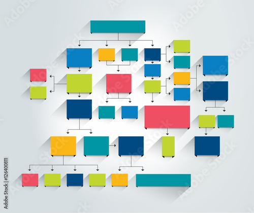 Fowchart. Blue Colored shadows scheme.