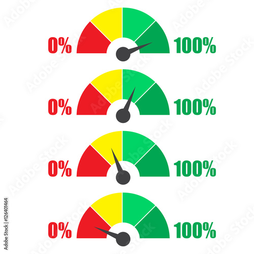 Set of measuring icons. Speedometer or rating meter signs infographic gauge elements