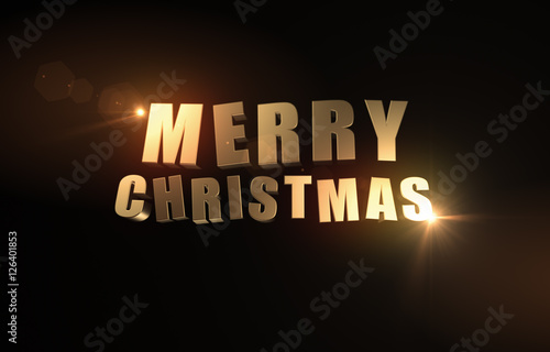 Christmas golden 3D text