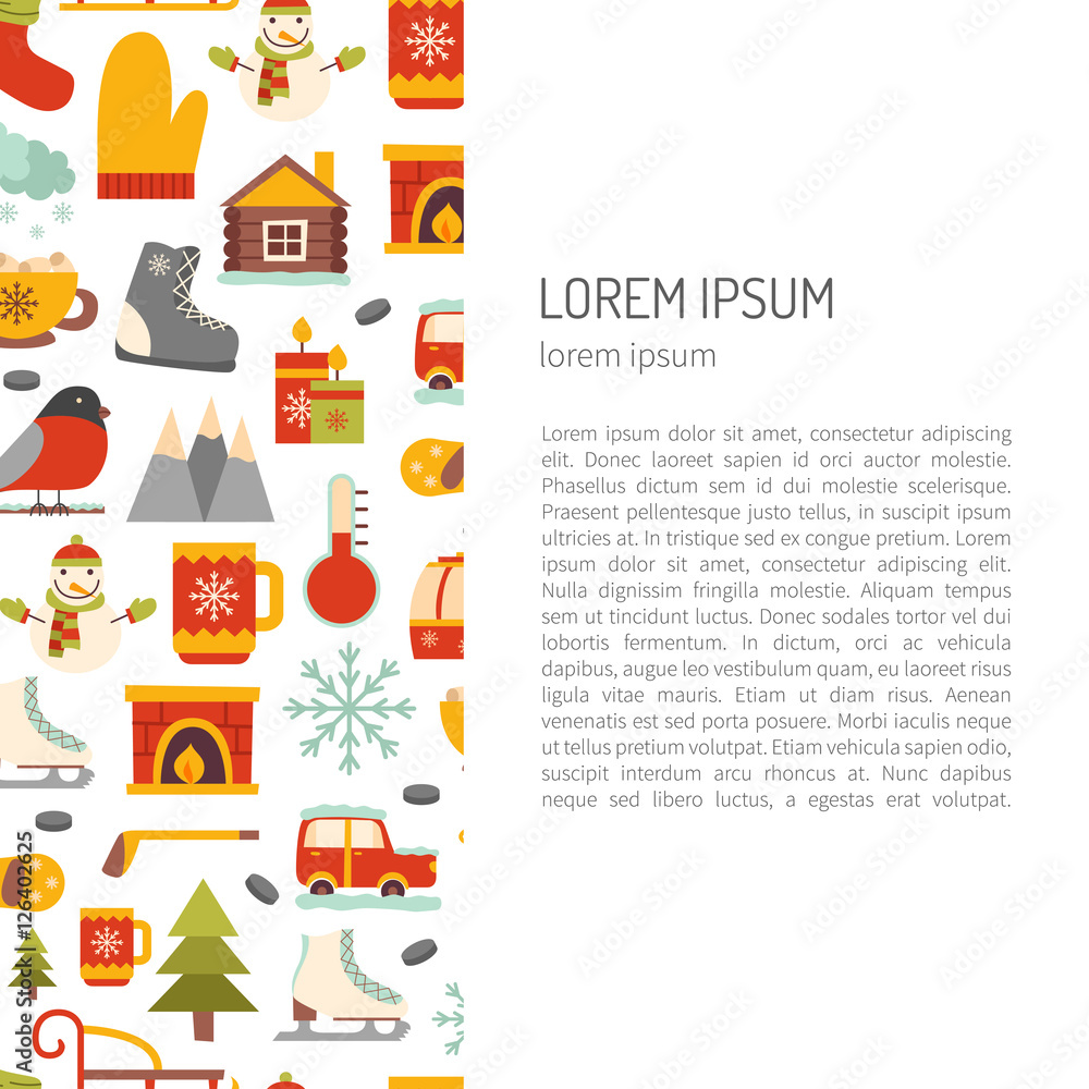 Vector winter cartoon background Vector winter cartoon background
