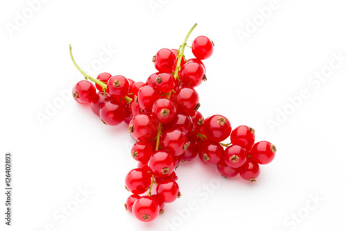 Red Currant close up isolated on white.