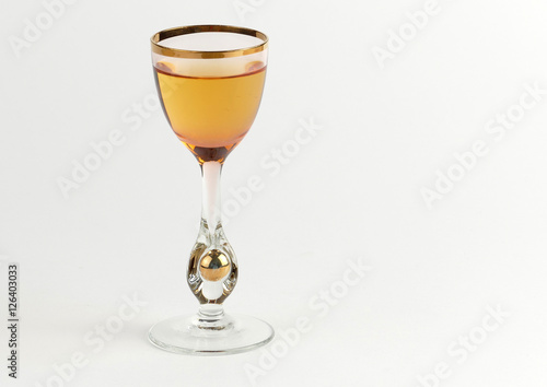 Alcoholic drink served in a glass
