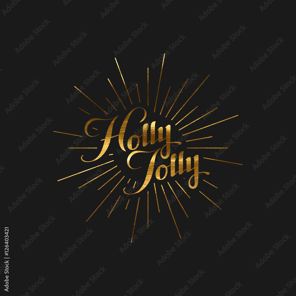 Fototapeta premium Holly Jolly. Vector Holiday Christmas Illustration