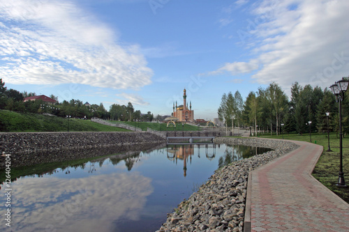 Landscaped area near a mosque Almetyevsk photo