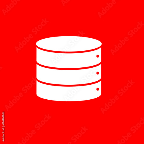 Database icon on red background