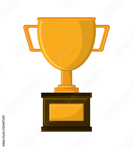 Trophy cup icon. Winner competition success price and award theme. Isolated design. Vector illustration
