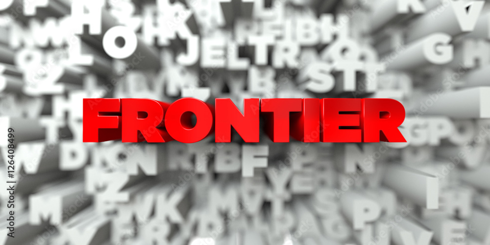 FRONTIER - Red text on typography background - 3D rendered royalty free stock image. This image can be used for an online website banner ad or a print postcard. FRONTIER - Red text on typography background - 3D rendered royalty free stock image. This image can be used for an online website banner ad or a print postcard.