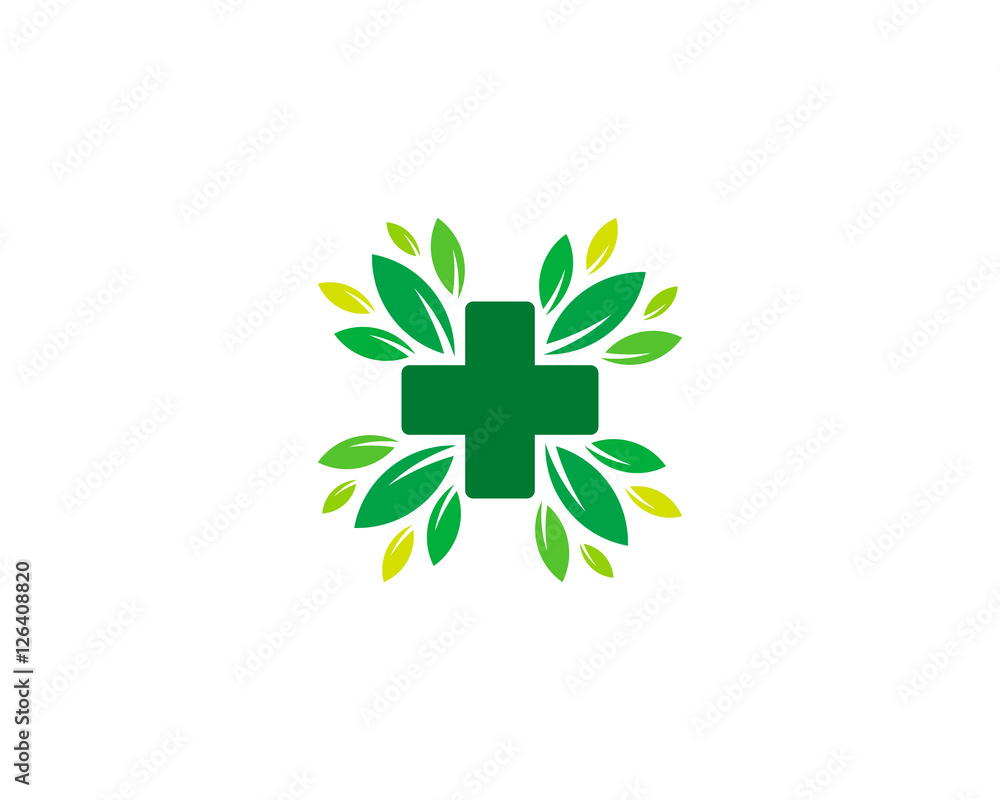 Nature Green Medical Logo Design Element