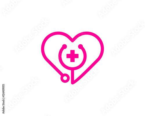 Love Medical Logo Design Element