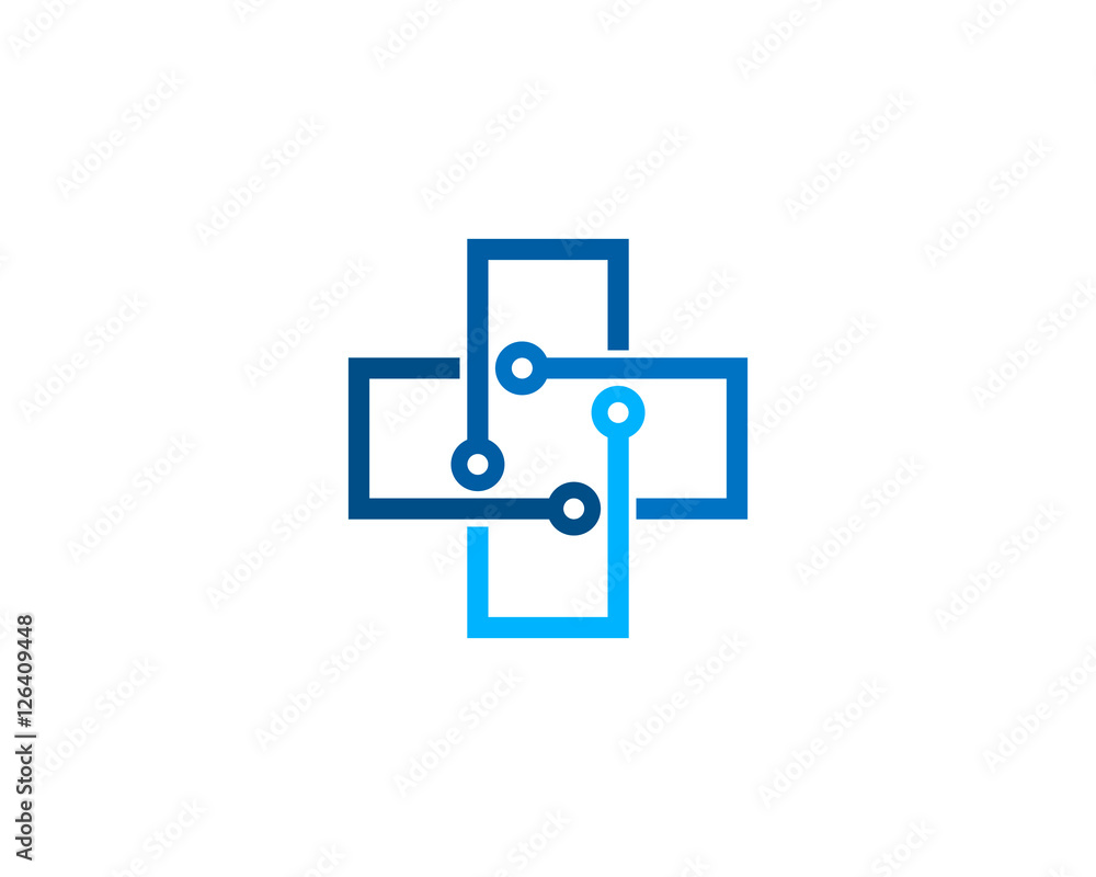 Digital Medical Logo Design Element Digital Medical Logo Design Element