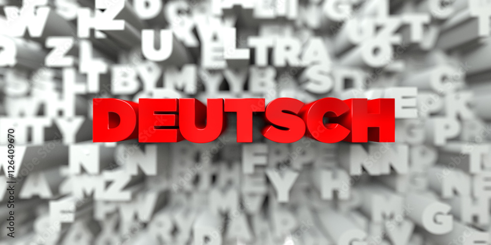 DEUTSCH - Red text on typography background - 3D rendered royalty free stock image. This image can be used for an online website banner ad or a print postcard. DEUTSCH - Red text on typography background - 3D rendered royalty free stock image. This image can be used for an online website banner ad or a print postcard.