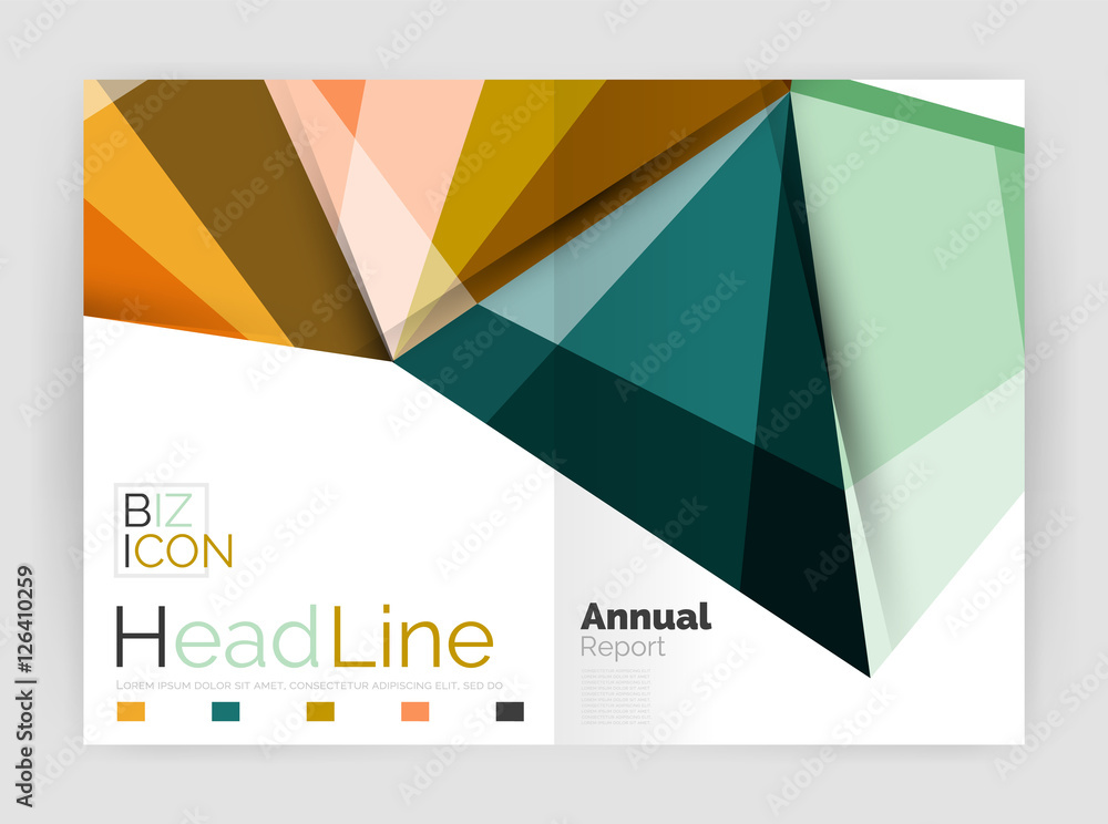 Vector annual report geometric template Vector annual report geometric template