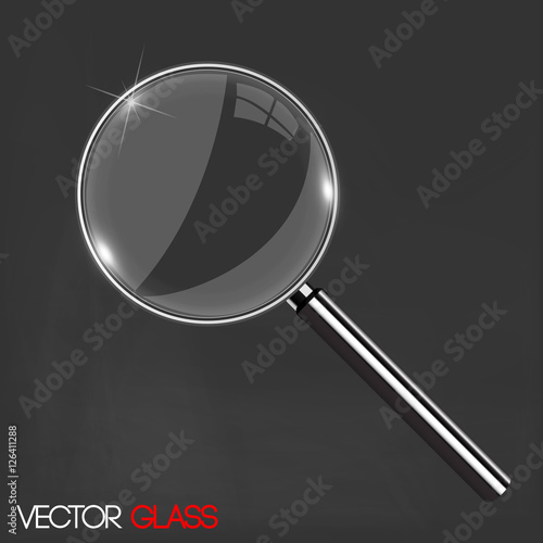 Magnifying glass on a dark background