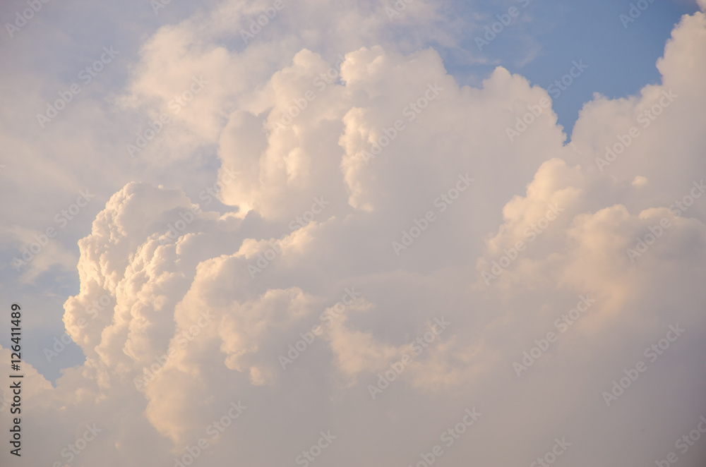 volumetric clouds at sunset