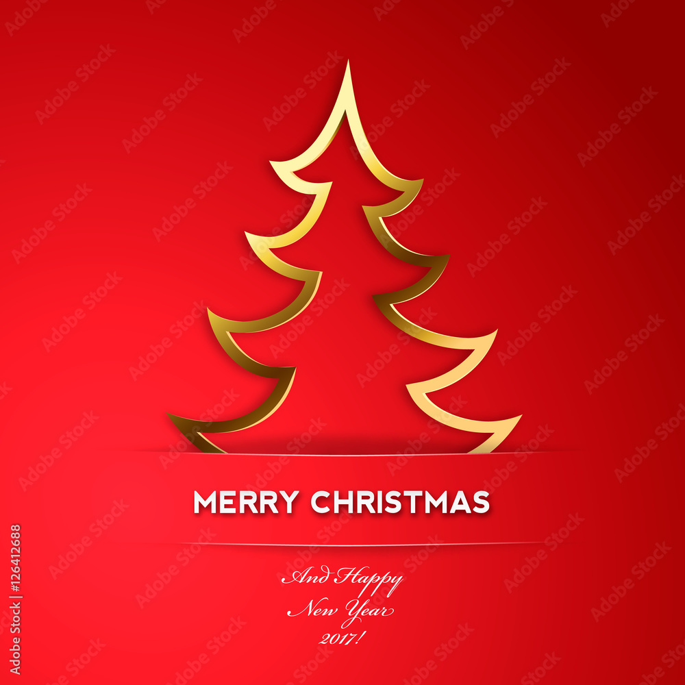 Greeting card with Christmas tree Greeting card with Christmas tree