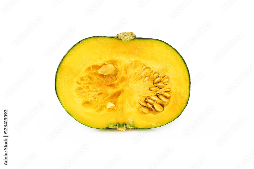 Green Japanese Pumpkin isolated on white background